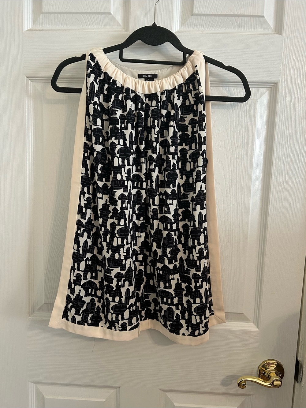 Raoul Black & Cream Silk Tank Top Sz 6 (Small)
